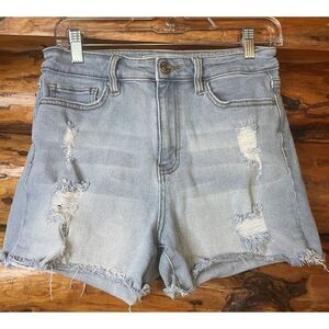 YMI Dream Distressed Light‎ Blue Jean Shorts Size 7/28